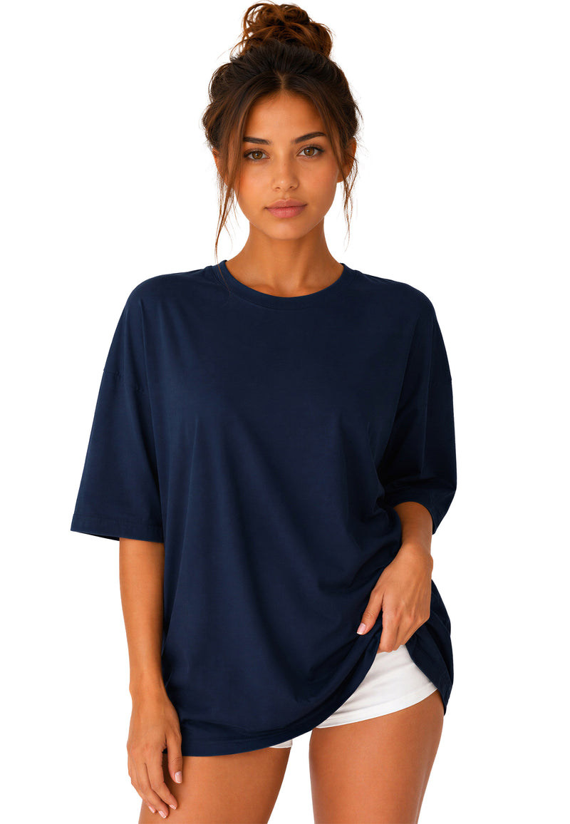 Damen Oversized Oversized T-Shirt 25RSW070 - Dark Blue