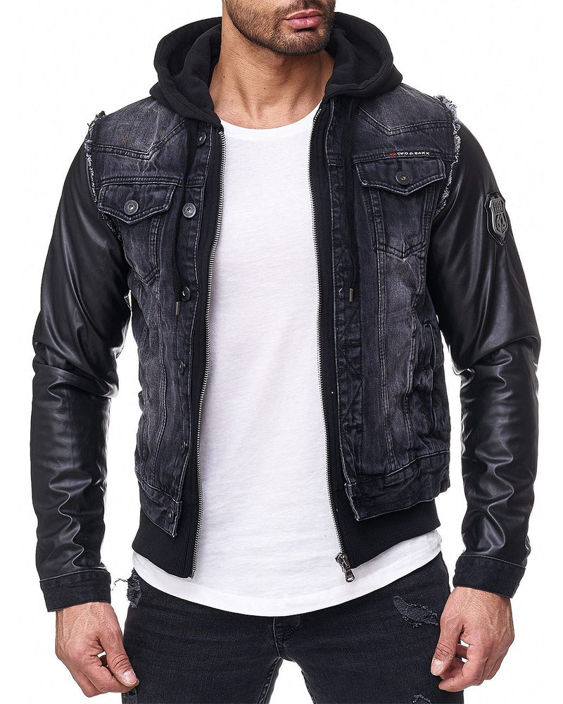 Herren Regular Fit Jacke Stonewashed in Black – Cipo & Baxx
