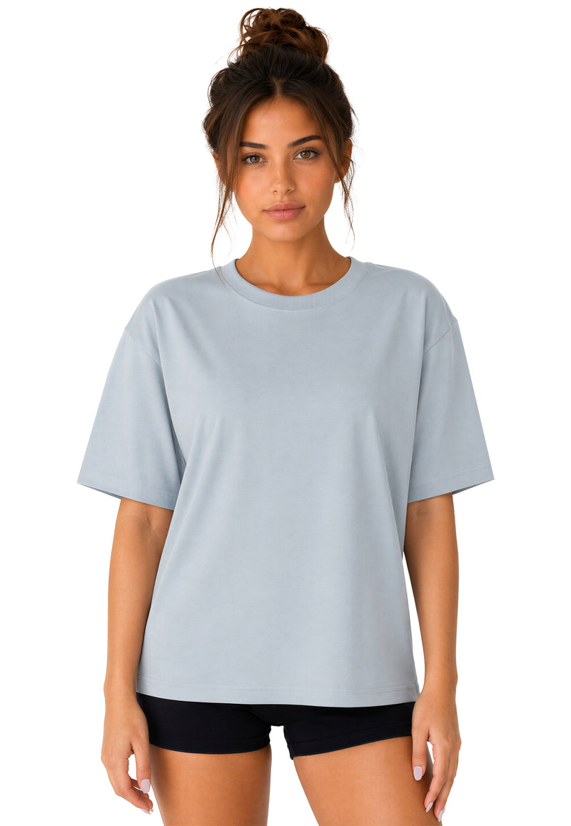Damen Regular Fit T-Shirt Shoulder Drop 25RSW071 - Light Blue