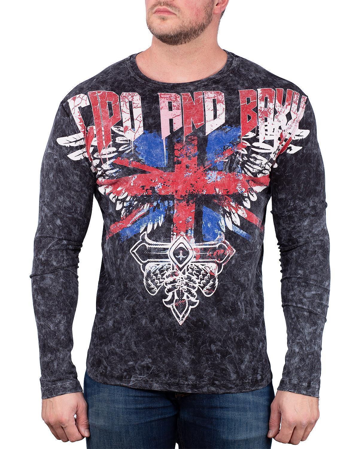 Herren Regular Fit Longsleeve in Black – Cipo & Baxx