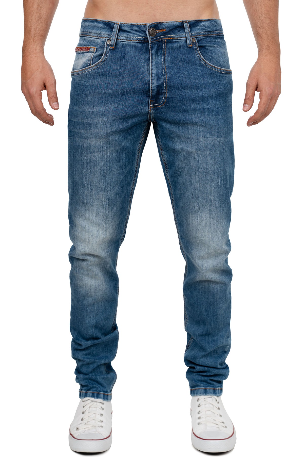 Herren Slim Fit Jeans Stonewashed CD820 - Blue