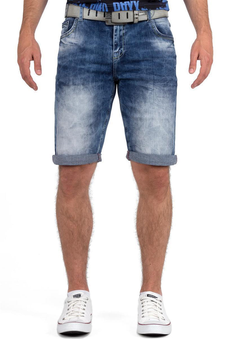 Herren Regular Fit Shorts Stonewashed in Blue – Cipo & Baxx