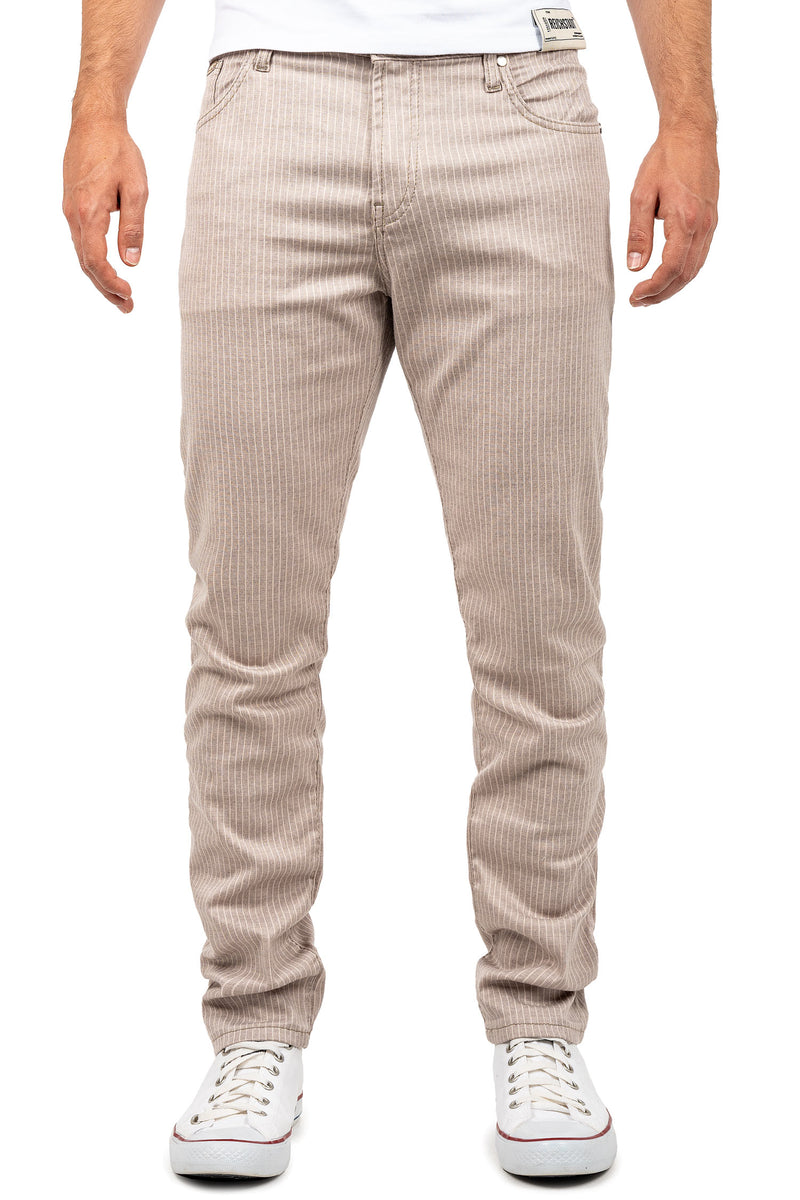 Herren Slim Fit Hose Mid Waist in Beige – Cipo & Baxx