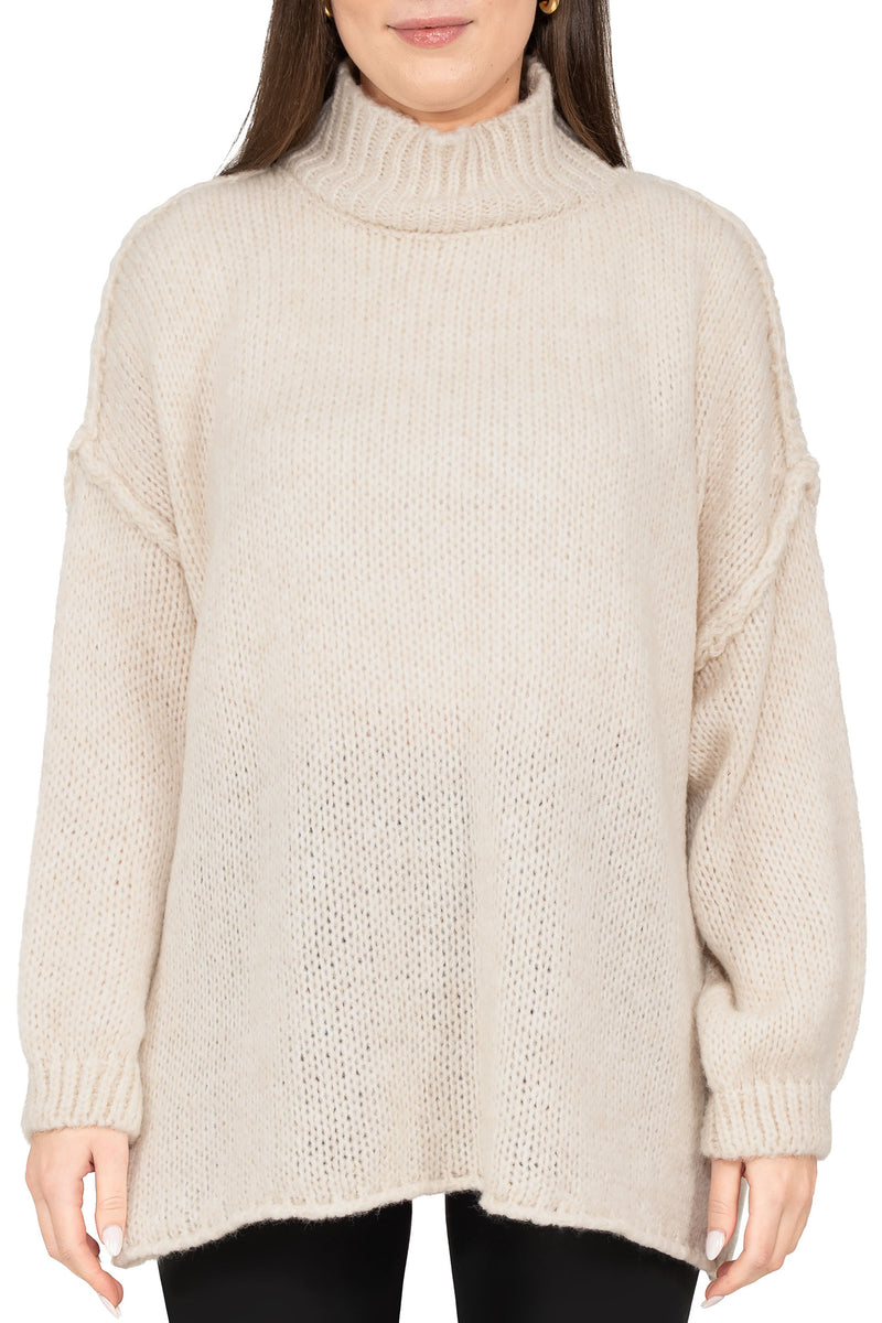 Damen Relaxed Fit Strickpullover in Beige – Reichstadt