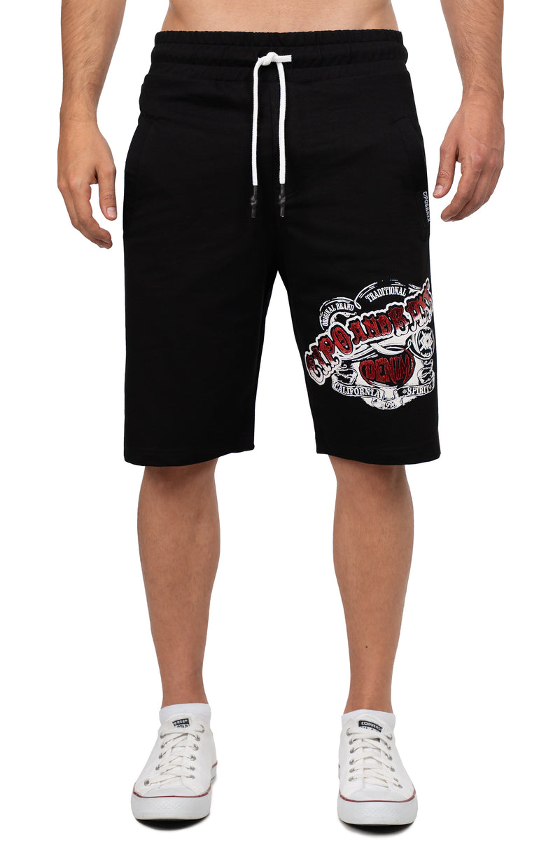 Herren Regular Fit Shorts Mid Waist in Black – Cipo & Baxx