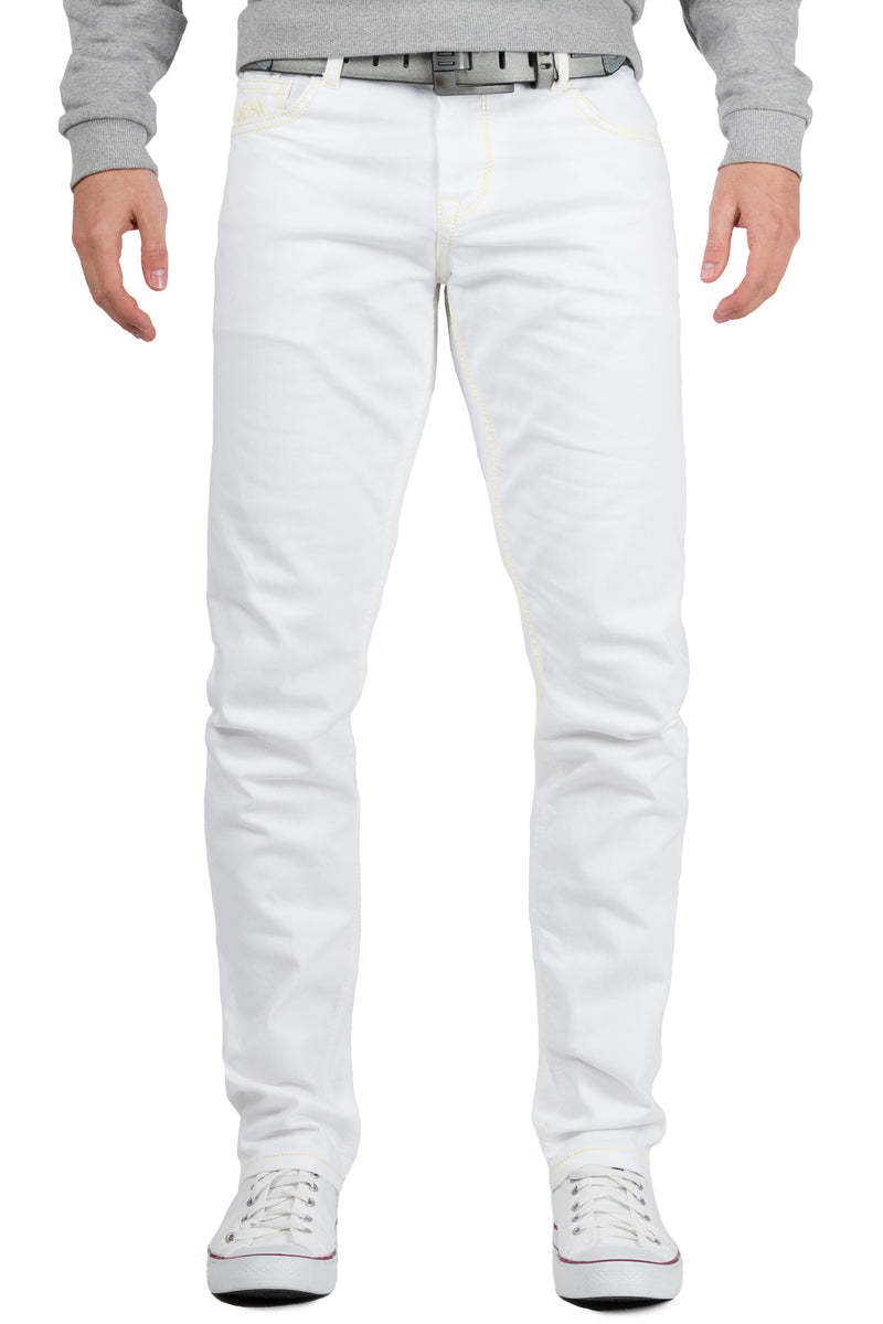 Herren Regular Fit Jeans Mid Waist in White – Cipo & Baxx