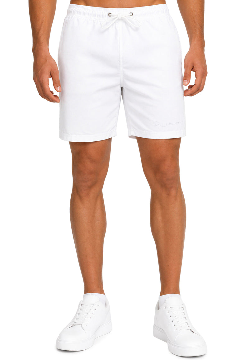 Herren Regular Fit Shorts Mid Waist in White – Reichstadt