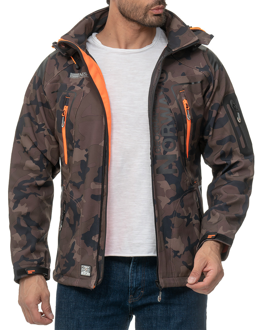 Herren Regular Fit Softshelljacke techno men - Khaki