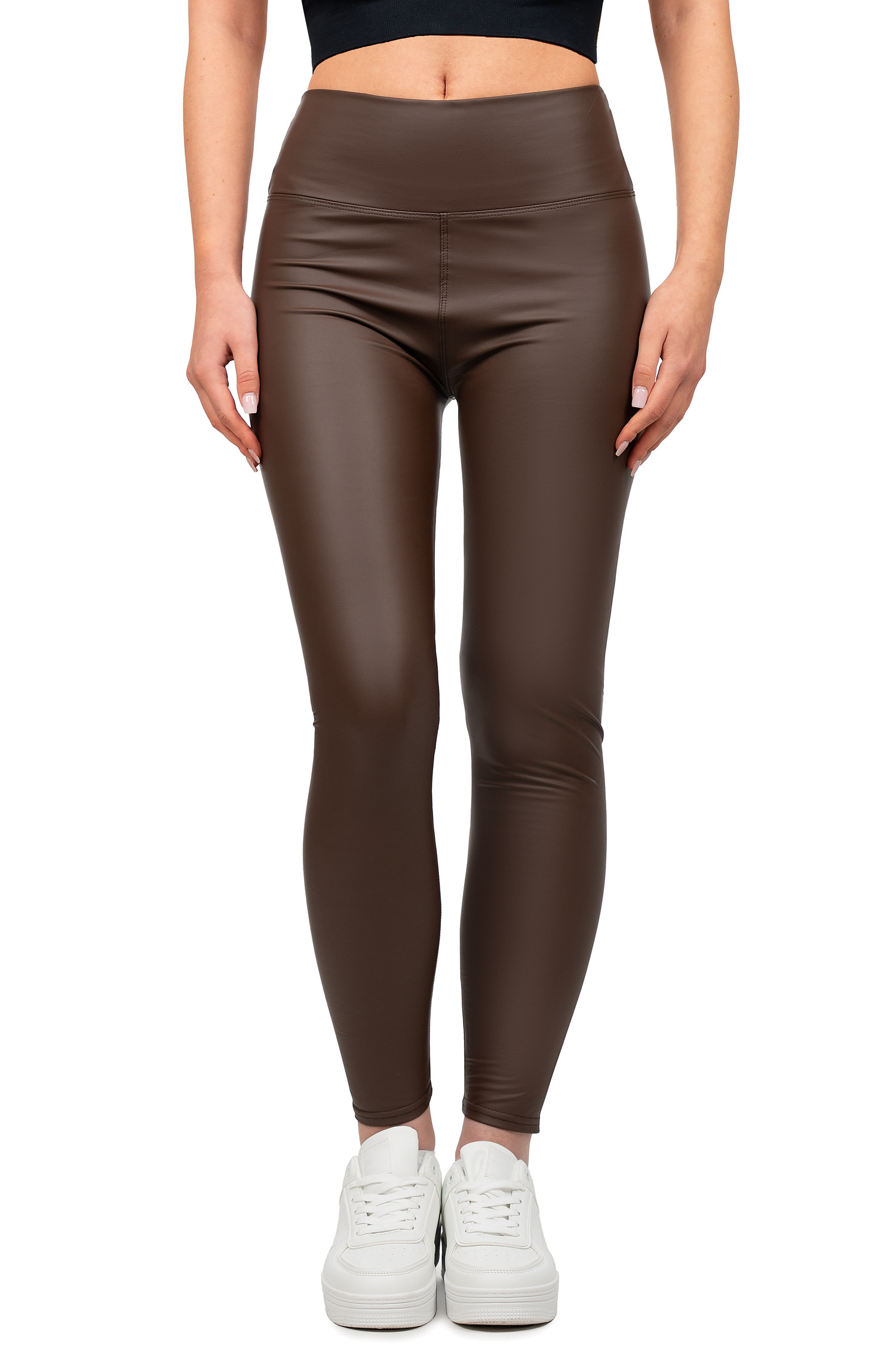 Damen Skinny Fit Hose High Waist in Dark Brown – Reichstadt