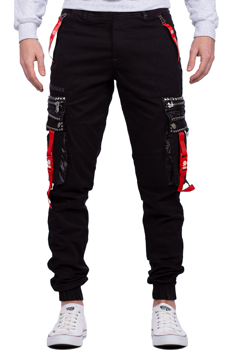 Herren Slim Fit Hose Mid Waist in Black – Cipo & Baxx