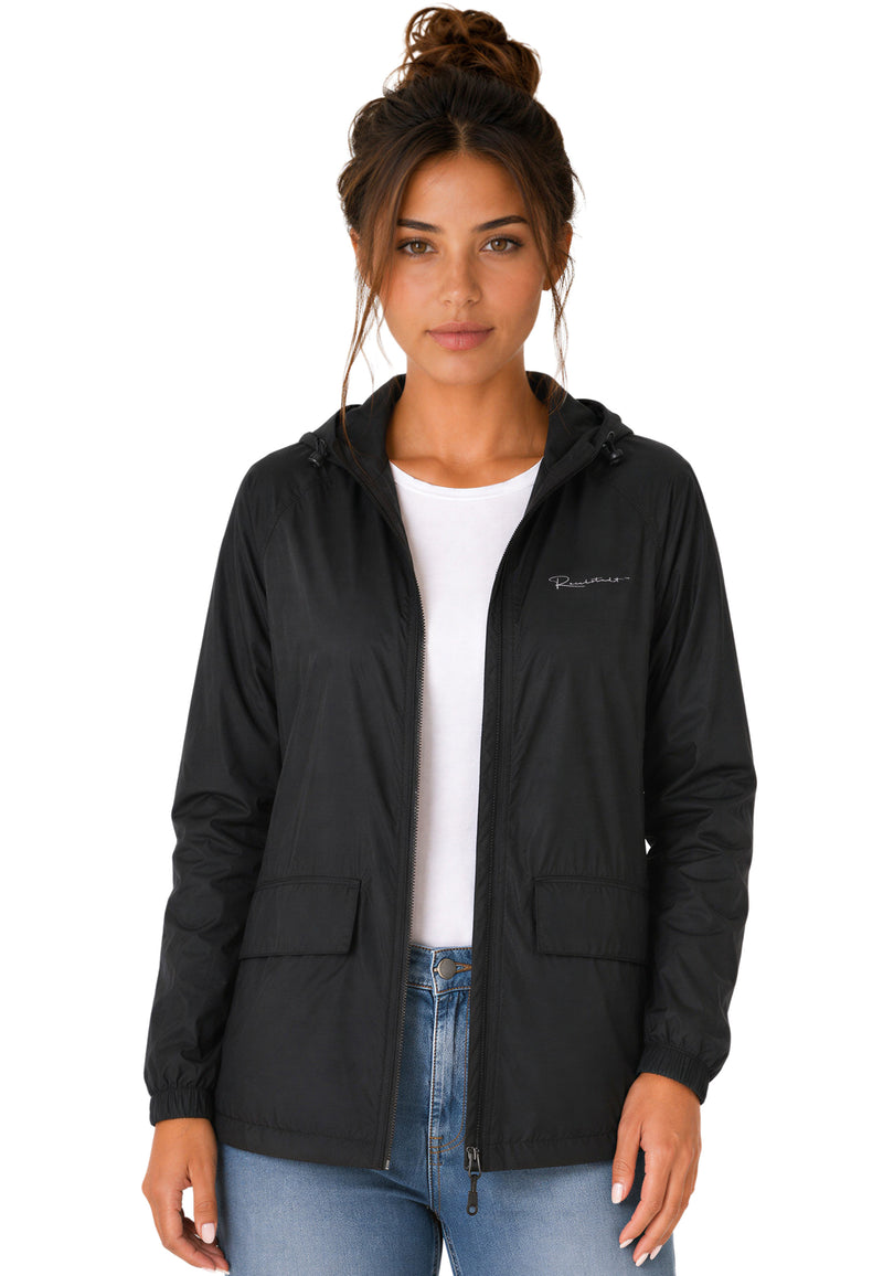 Damen Relaxed Fit Allwetter Windbreaker in Black – Reichstadt