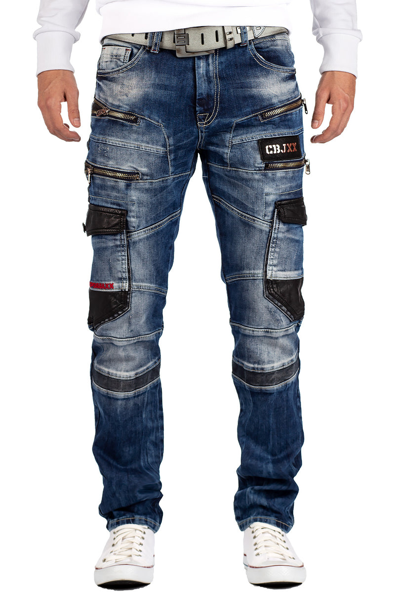 Herren Straight Fit Jeans Stonewashed in Blue – Cipo & Baxx
