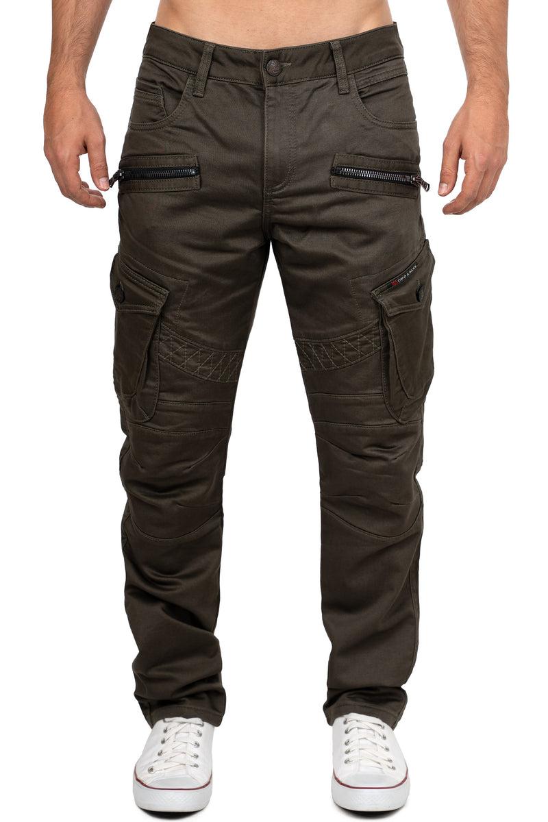 Herren Straight Fit Jeans Mid Waist CD424 - Khaki