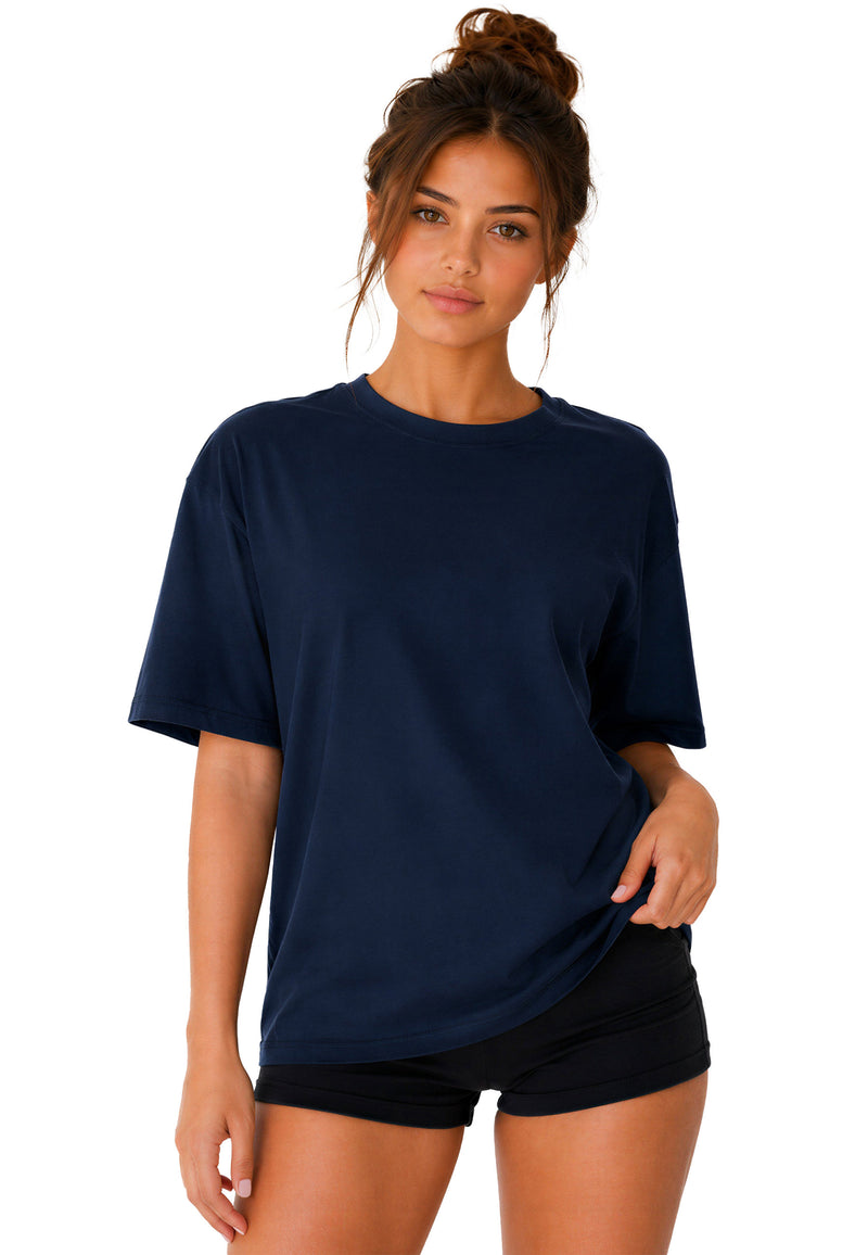 Damen Regular Fit T-Shirt Shoulder Drop 25RSW071 - Dark Blue