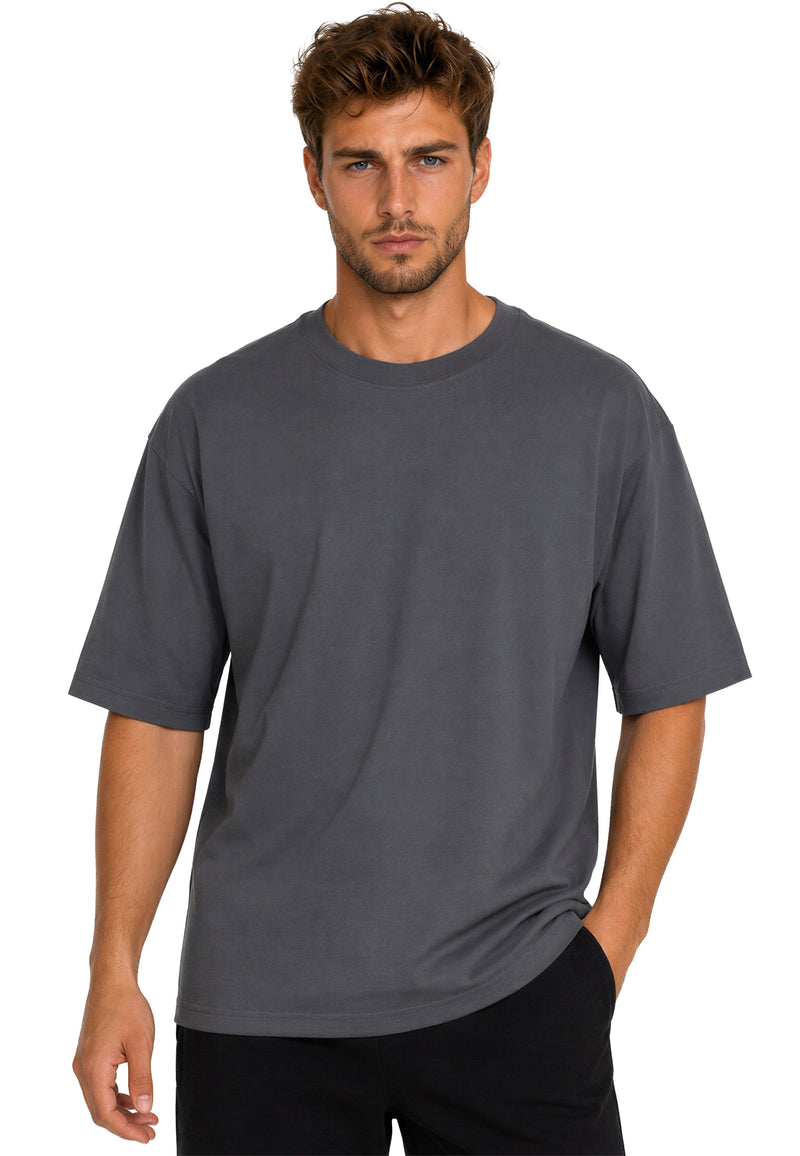 Herren Regular Fit T-Shirt Shoulder Drop in Dark Grey – Reichstadt