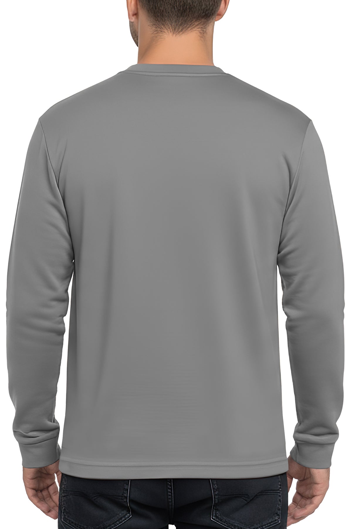 Herren Oversized Langarm Shirt in Dark Grey – Reichstadt – Ansicht 2