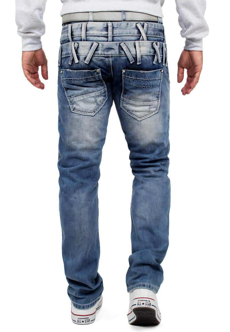 Herren Regular Fit Jeans Stonewashed CD466 - Blue