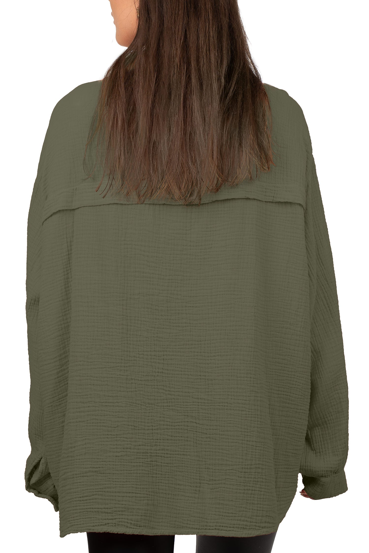 Damen Relaxed Fit Bluse Musselin 25RSW080 - Khaki