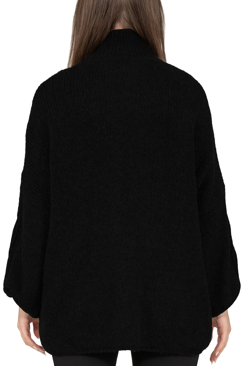 Damen Relaxed Fit Strickpullover 25RSW091 - Black