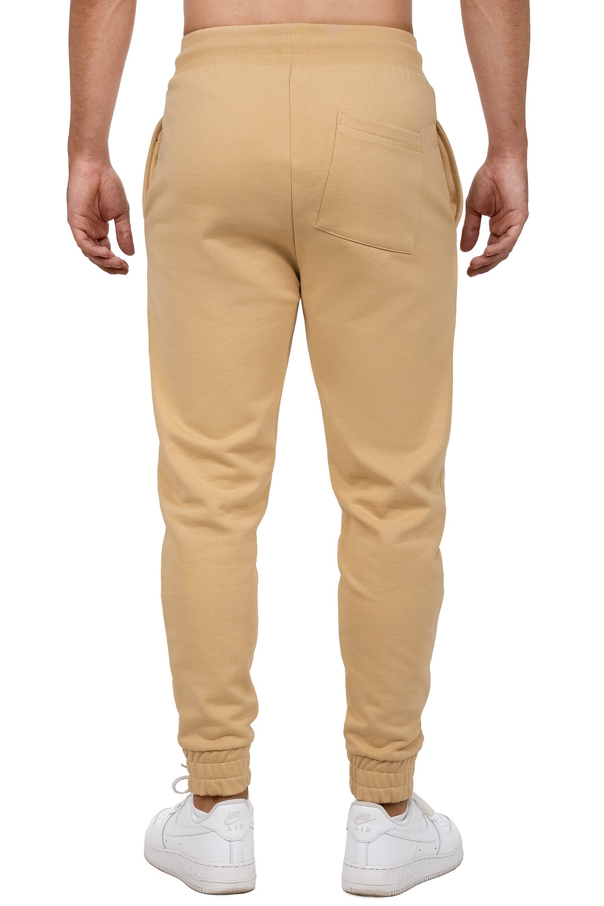 Herren Regular Fit Jogginghose Marken-Stick in Beige – Reichstadt – Ansicht 2