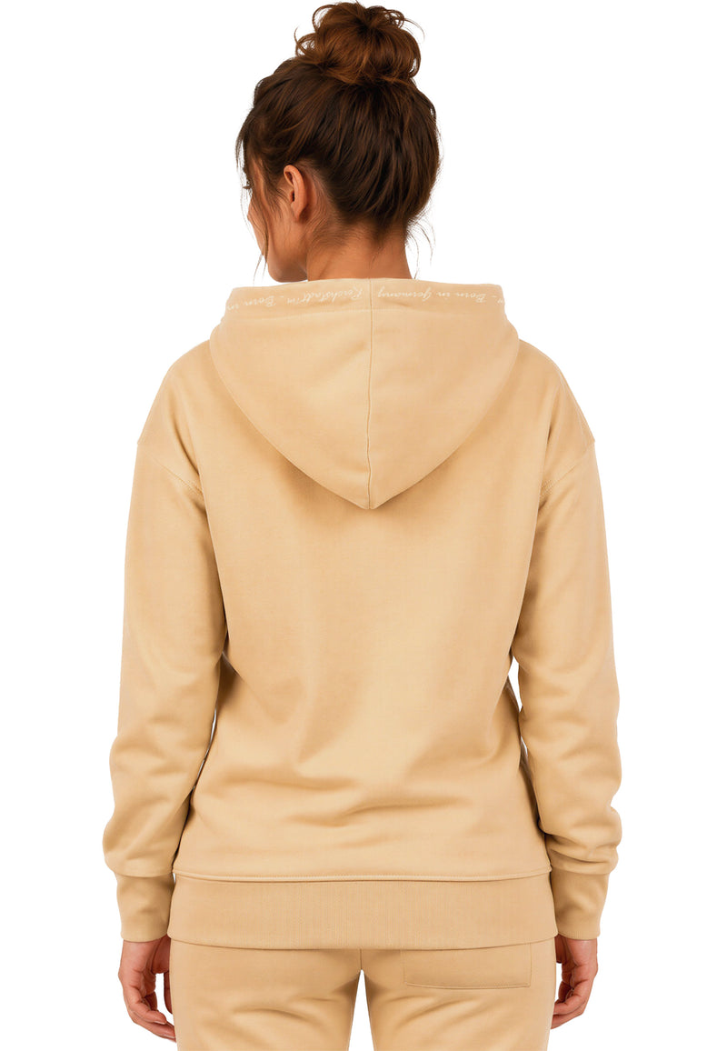 Damen Relaxed Fit Hoodie Marken-Stick 23RSW038 - Beige