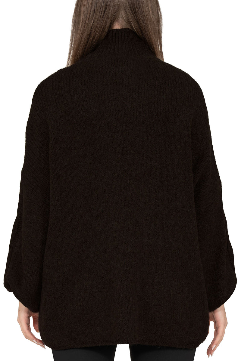 Damen Relaxed Fit Strickpullover 25RSW091 - Brown