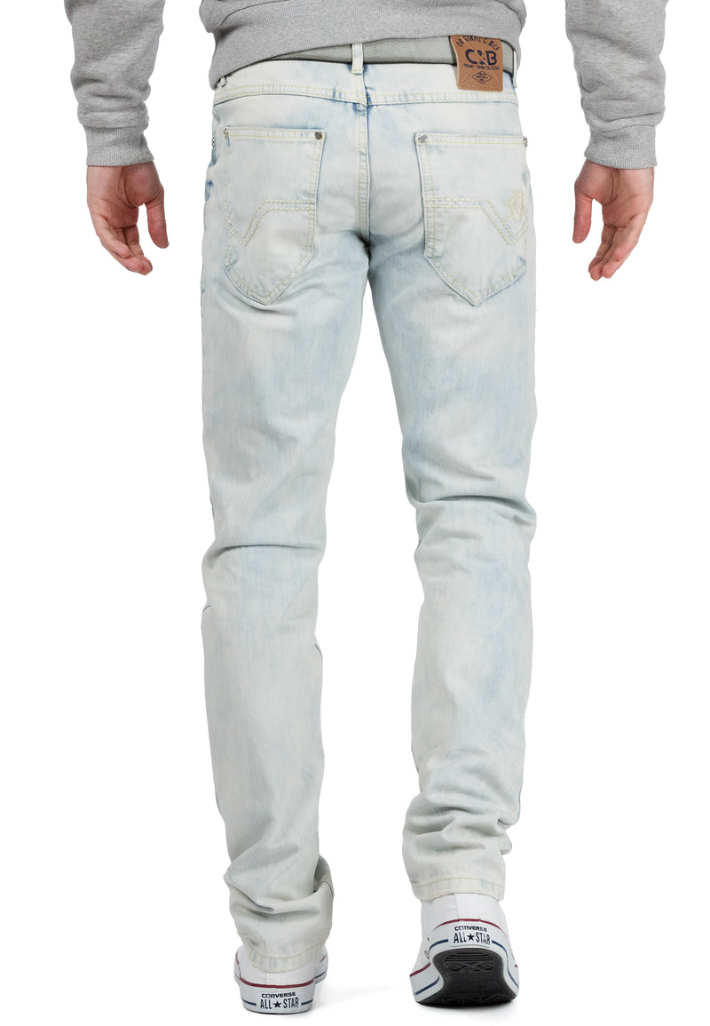 Herren Regular Fit Jeans Stonewashed CD319X - Light Blue