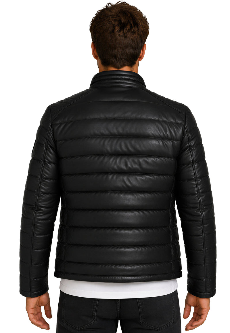 Herren Regular Fit Jacke Echtleder 19RS016 - Black