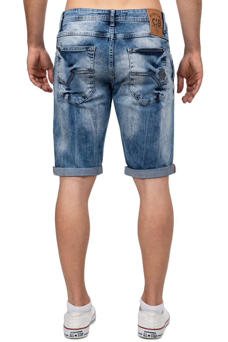 Herren Regular Fit Shorts Stonewashed CK266 - Blue
