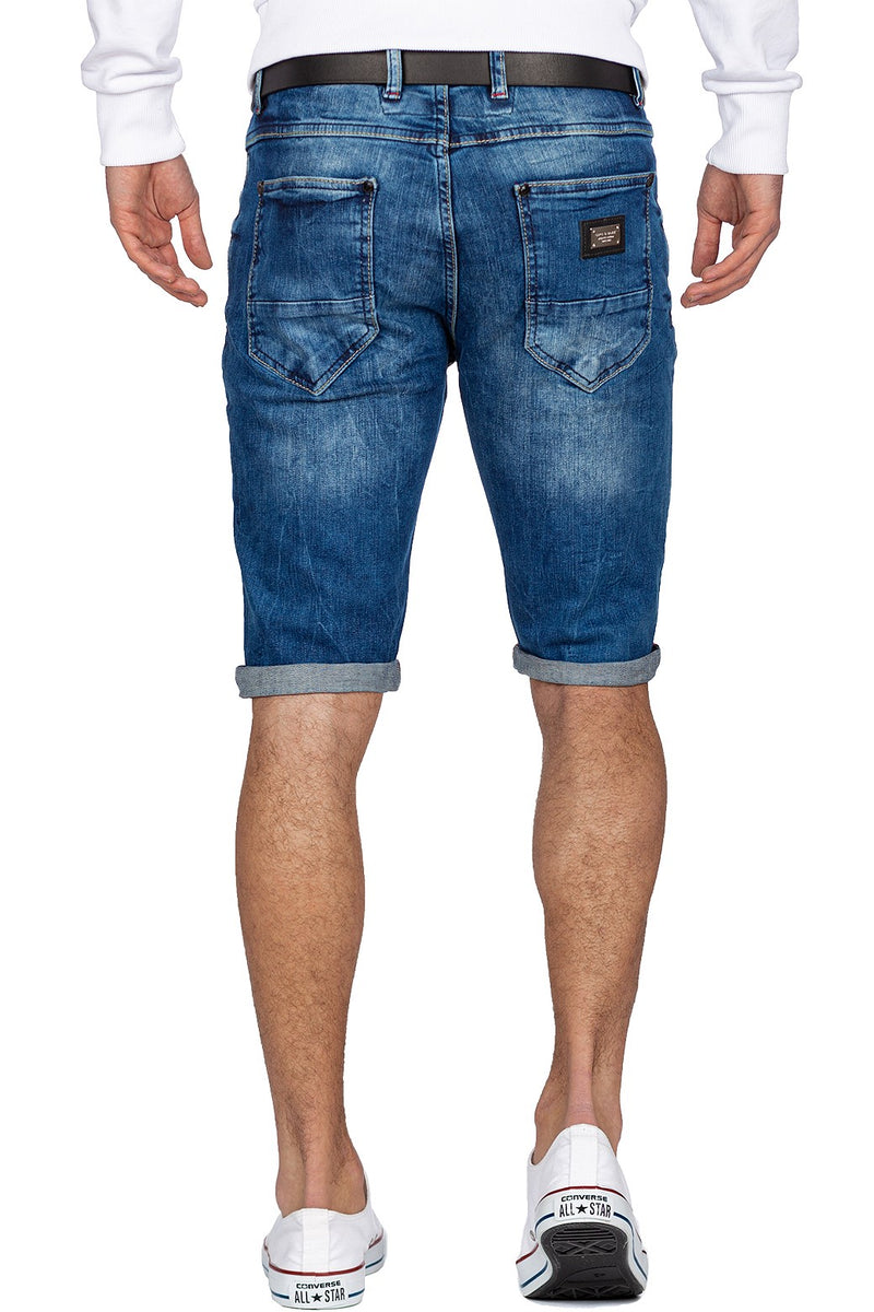 Herren Regular Fit Kurze Hose Stonewashed CK184 - Blue