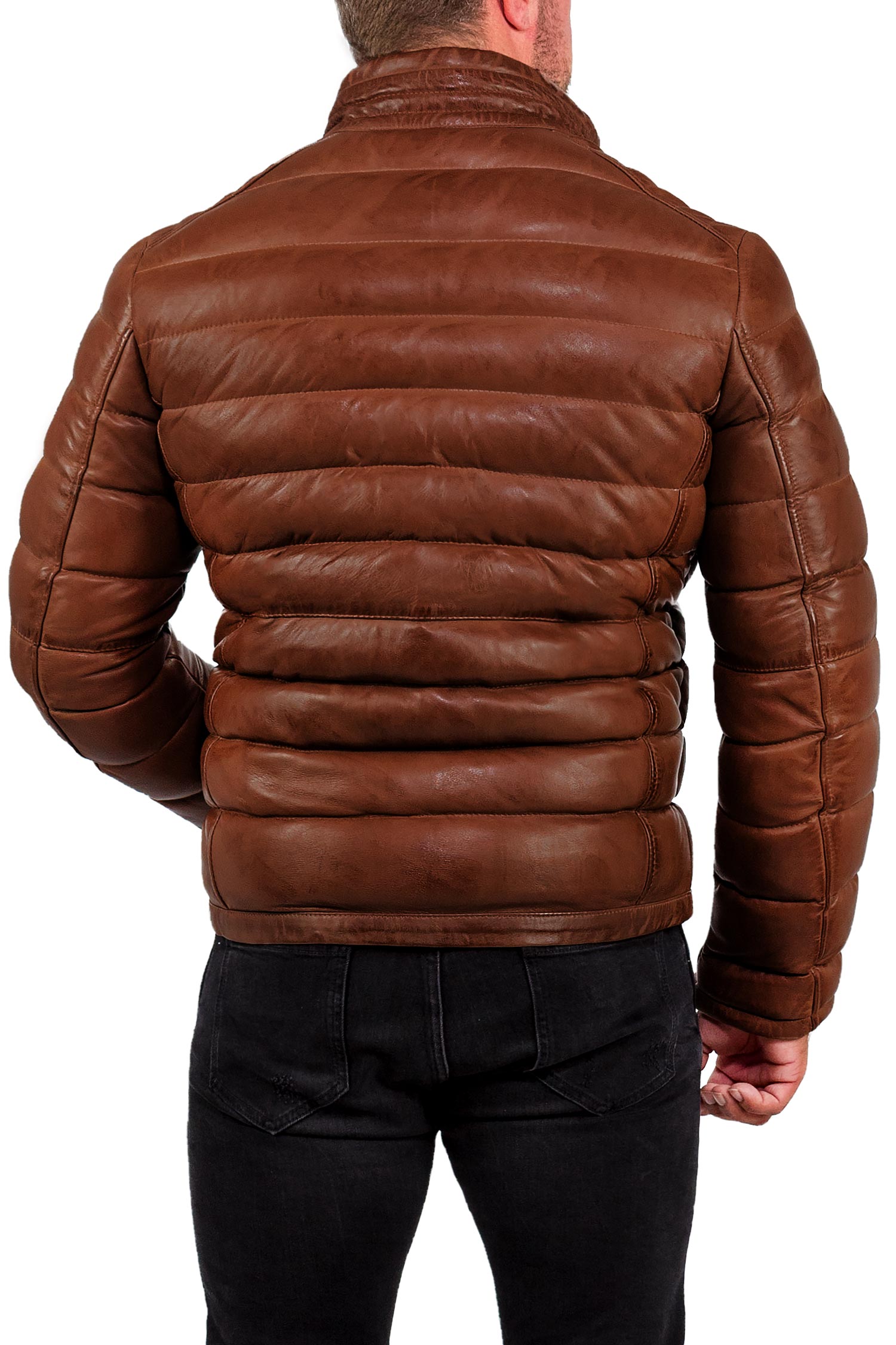 Reichstadt Herren Regular Fit Lederjacke Cognac (Modell 19RS016) - Ansicht 2