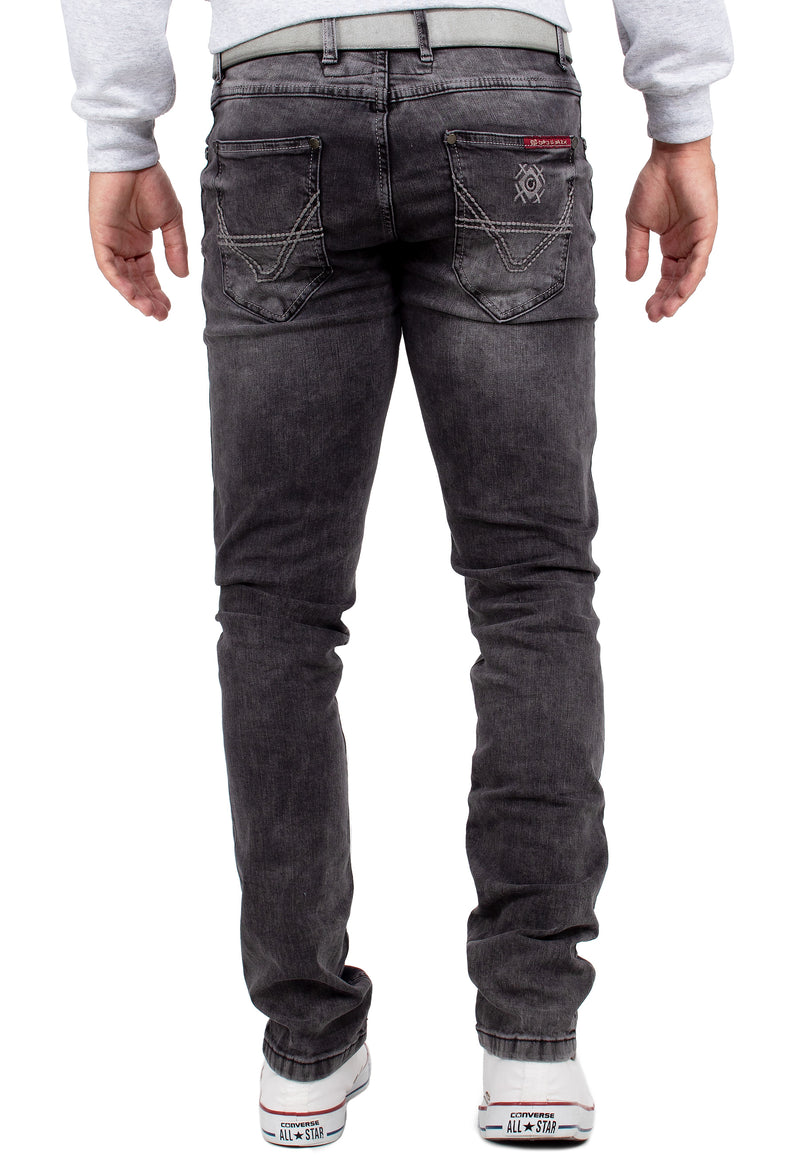 Herren Slim Fit Jeans Stonewashed CD533 - Grey