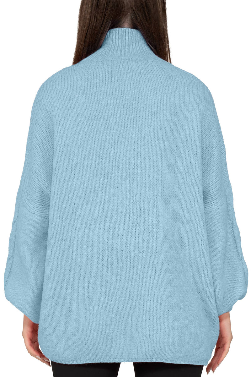 Damen Relaxed Fit Strickpullover 25RSW091 - Baby Blue
