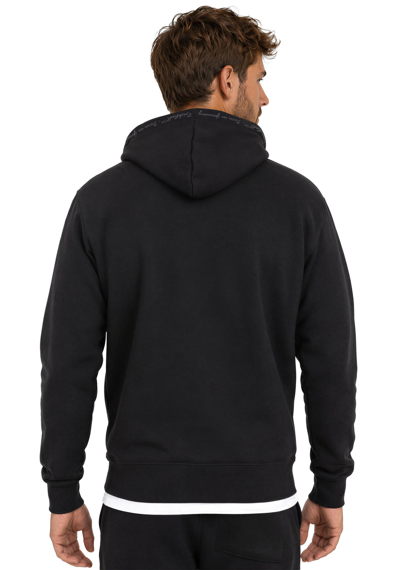 Herren Regular Fit Hoodie Marken-Stick 23RS034 - Black