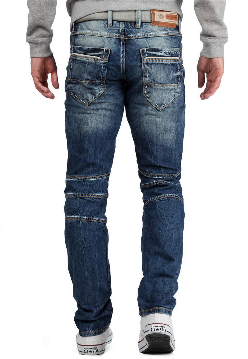 Herren Regular Fit Jeans Stonewashed CD391 - Blue