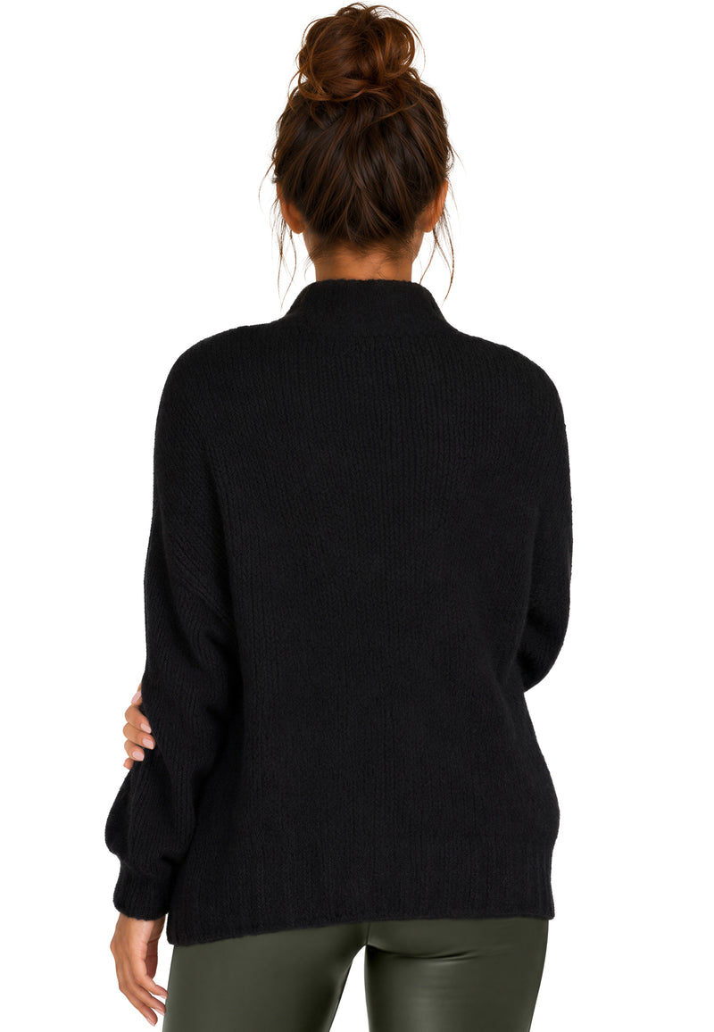 Damen Relaxed Fit Strickjacke 25RSW094 - Black