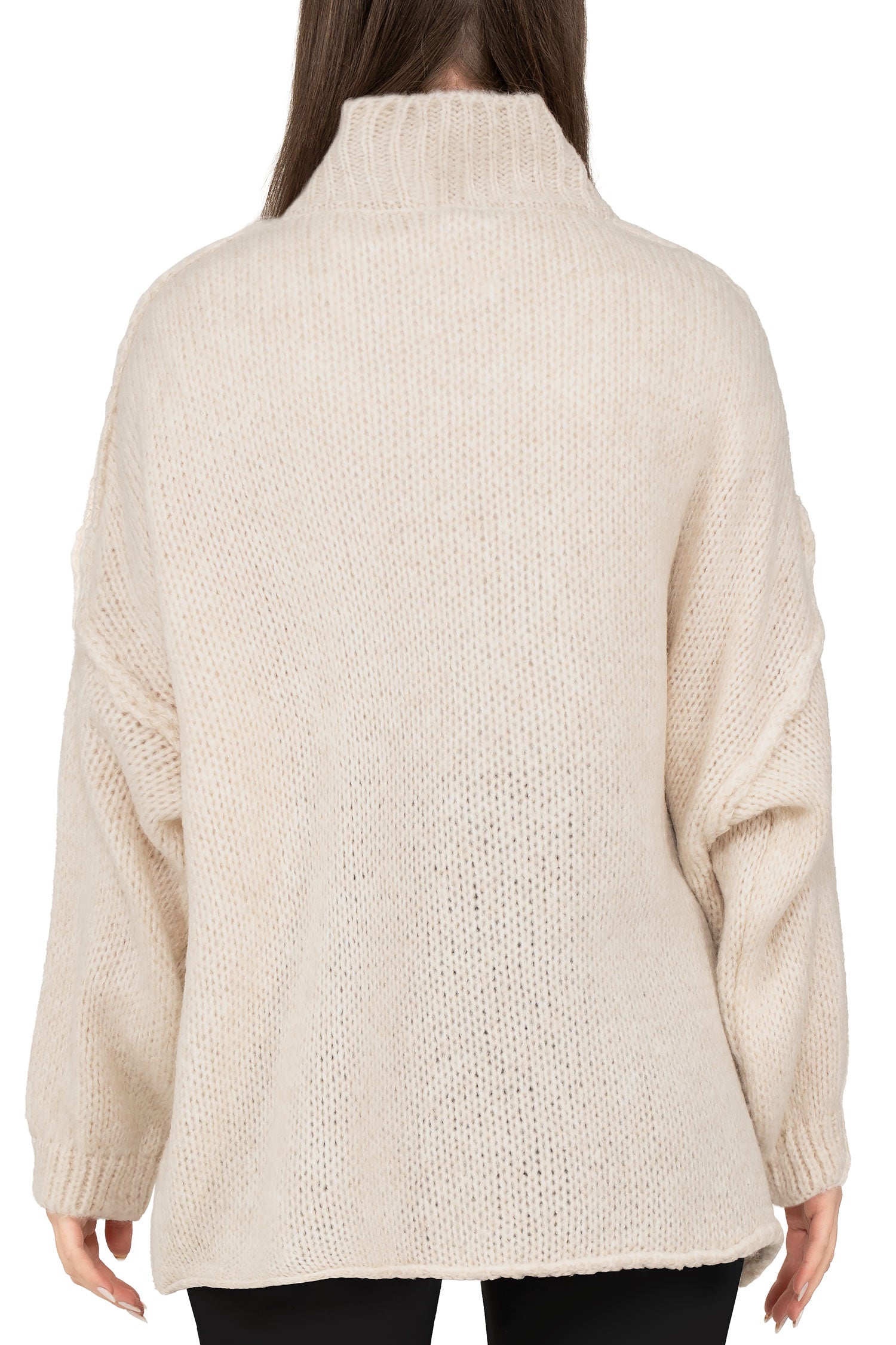Damen Relaxed Fit Strickpullover 25RSW095 - Beige