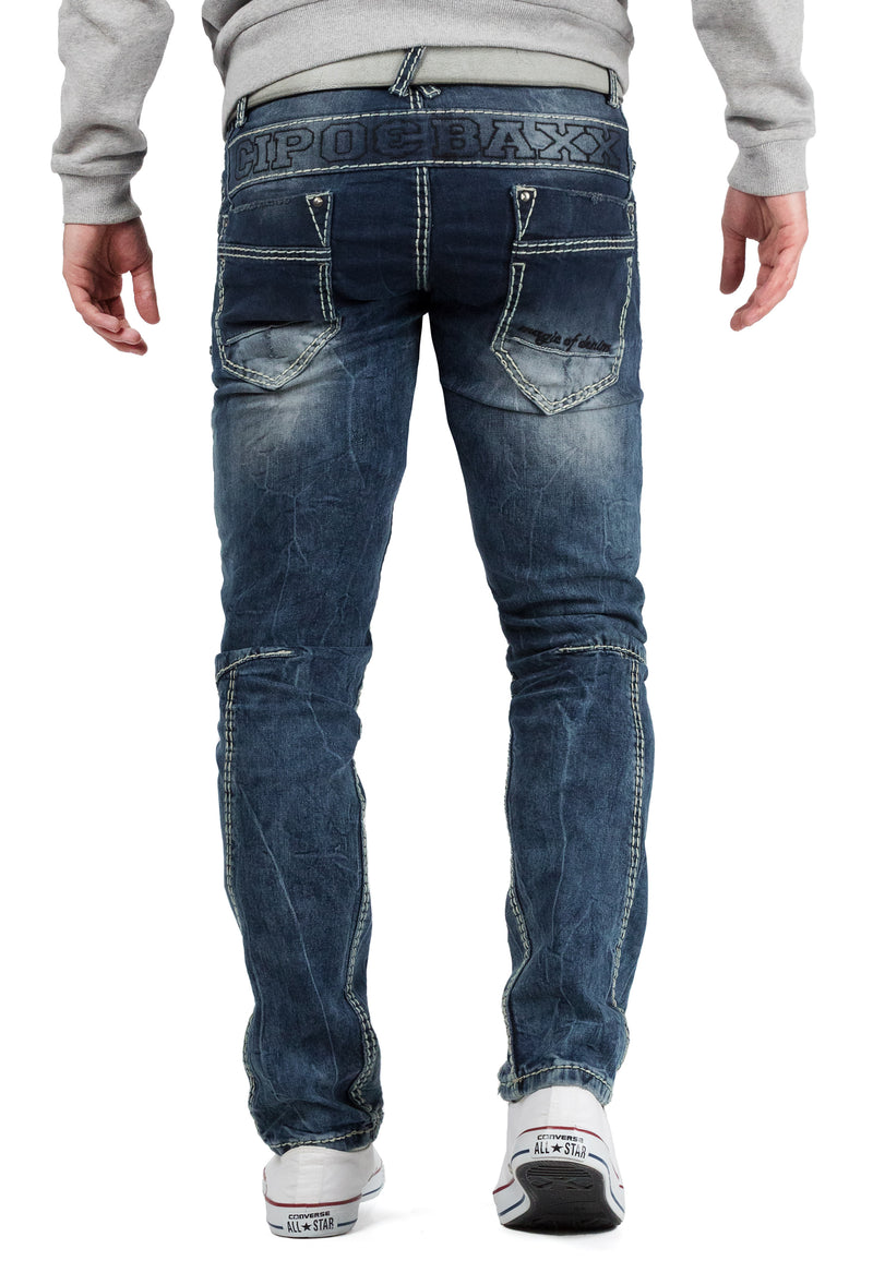 Herren Regular Fit Jeans Stonewashed CD296 - Blue