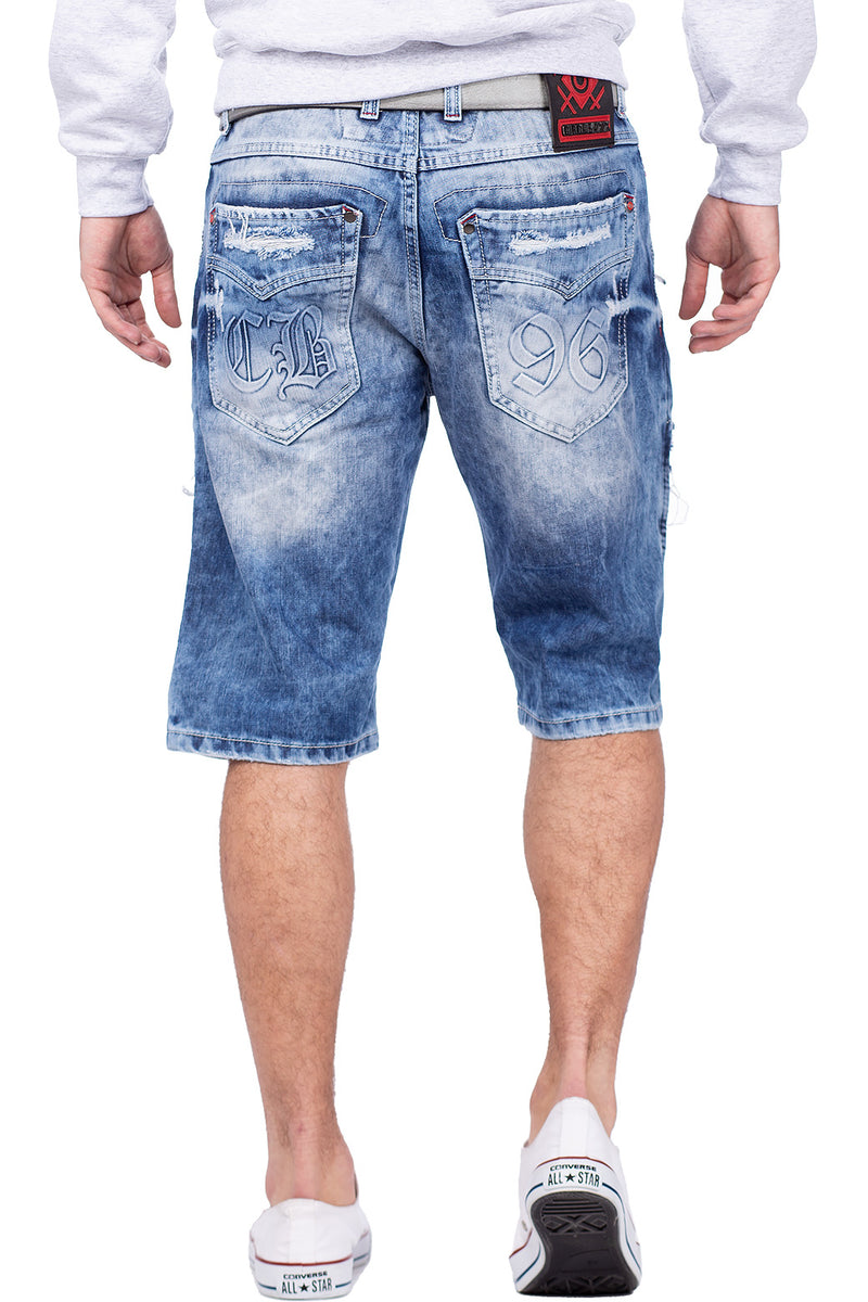 Herren Regular Fit Shorts Stonewashed CK219 - Blue