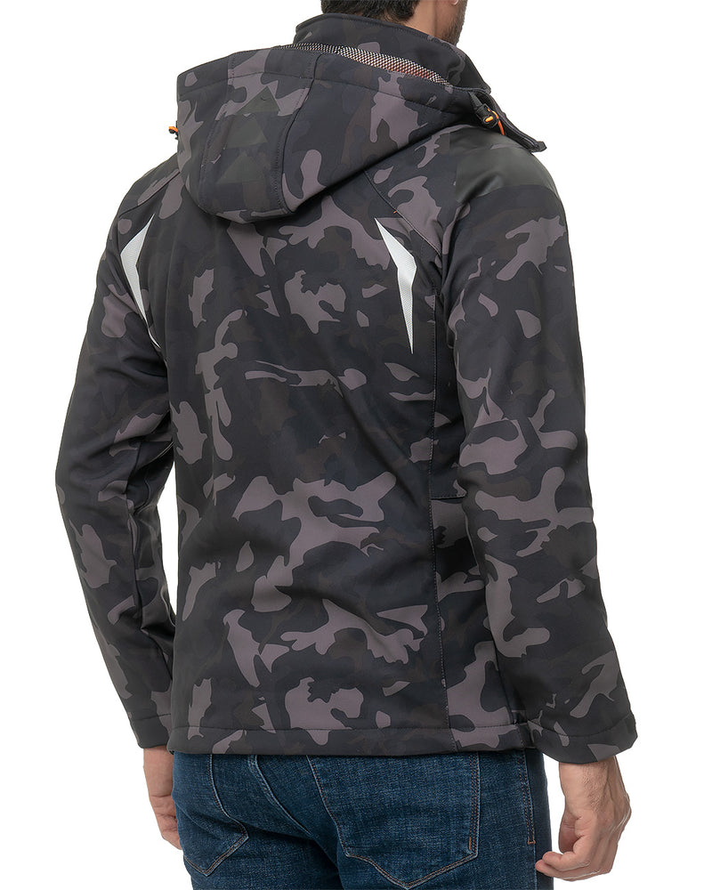 Herren Regular Fit Softshelljacke techno men - Black-Orange