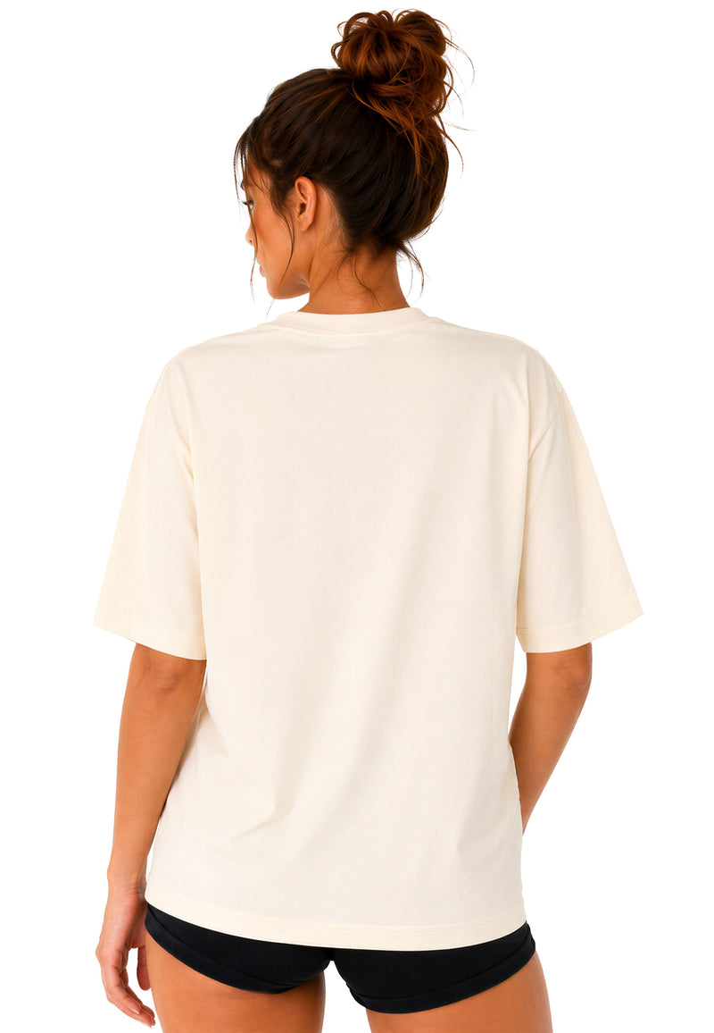 Damen Regular Fit T-Shirt Shoulder Drop 25RSW071 - Beige
