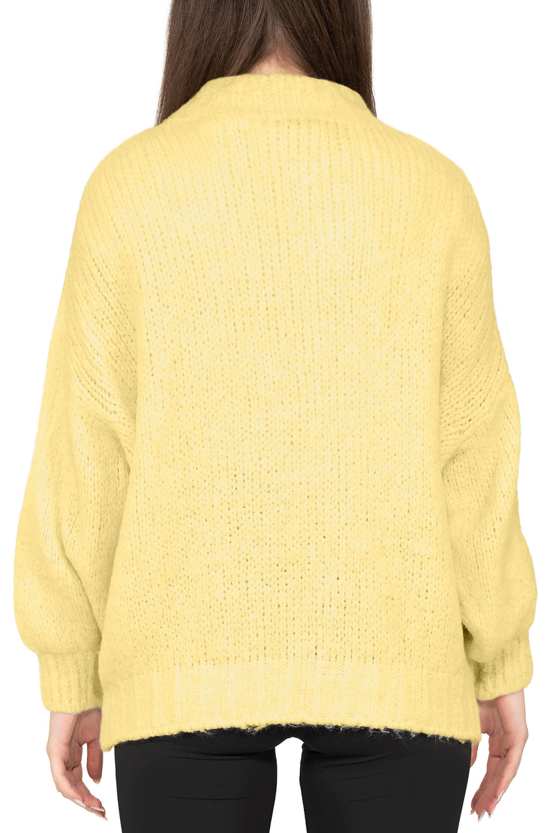 Damen Relaxed Fit Strickjacke 25RSW094 - Yellow