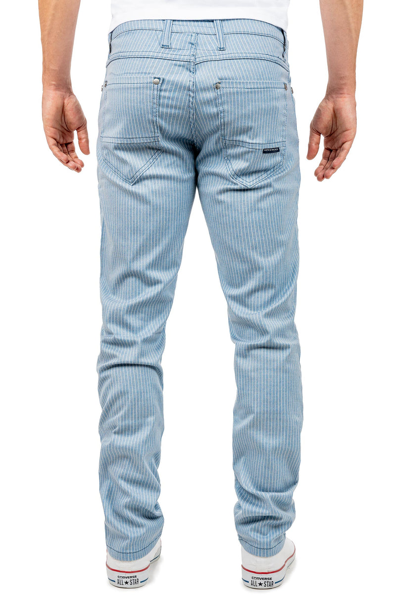 Herren Slim Fit Hose Mid Waist CD841 - Blue
