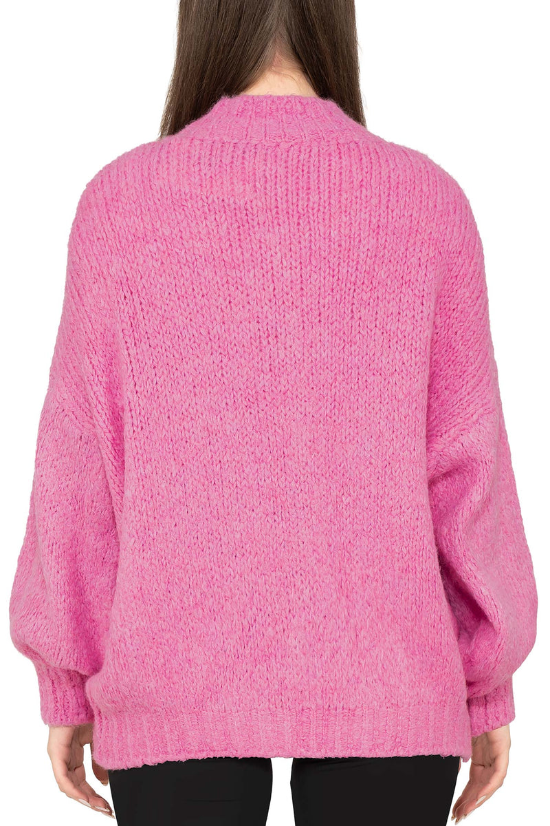 Damen Relaxed Fit Strickjacke 25RSW094 - Pink