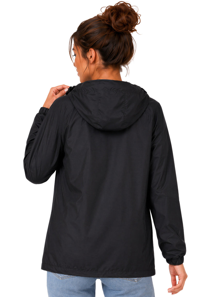 Damen Relaxed Fit Allwetter Windbreaker 24RSW054 - Black