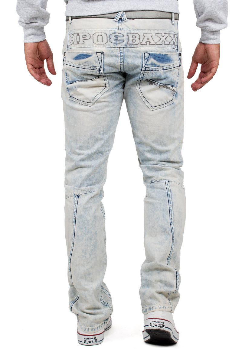 Herren Regular Fit Jeans Stonewashed CD272 - Blue