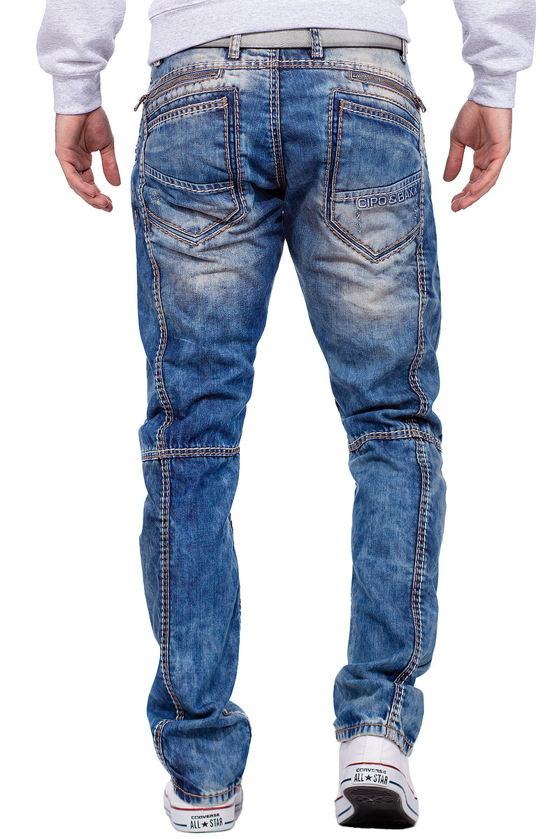 Herren Regular Fit Jeans Stonewashed C0894 - Blue