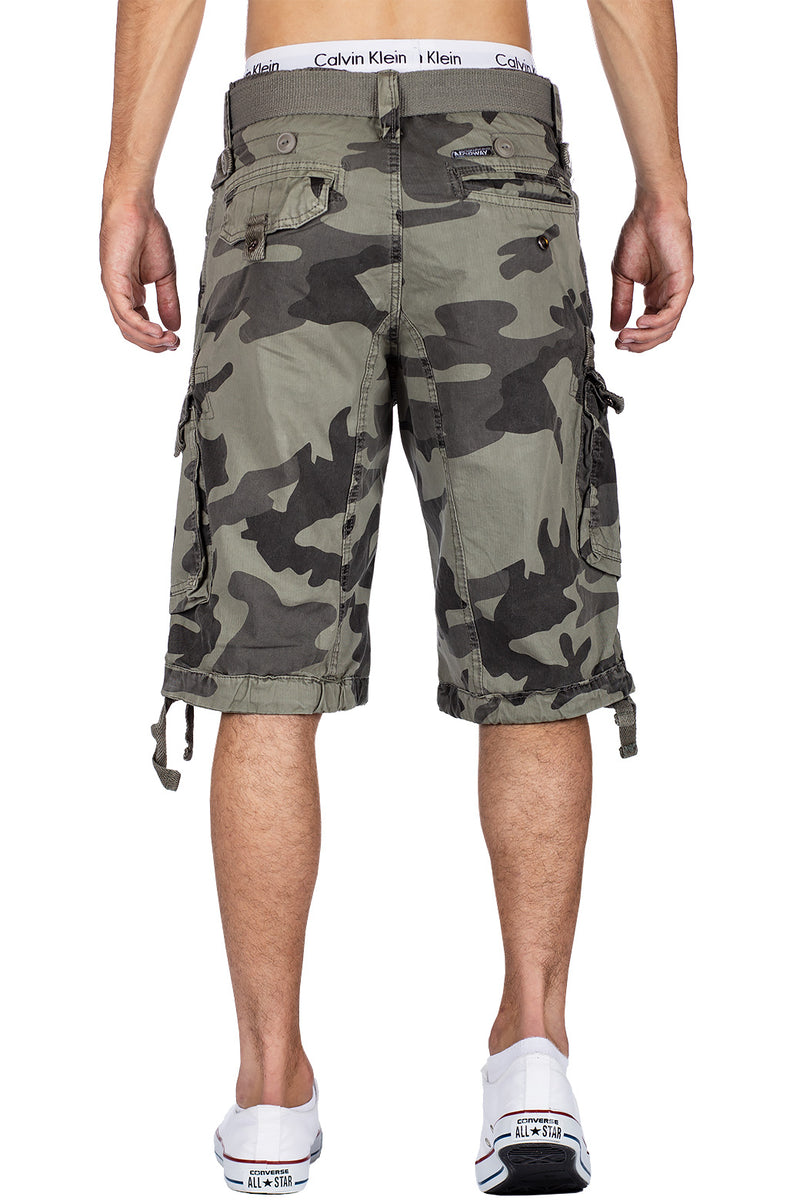 Herren Regular Fit Shorts Mid Waist panoramique camo - Light Grey
