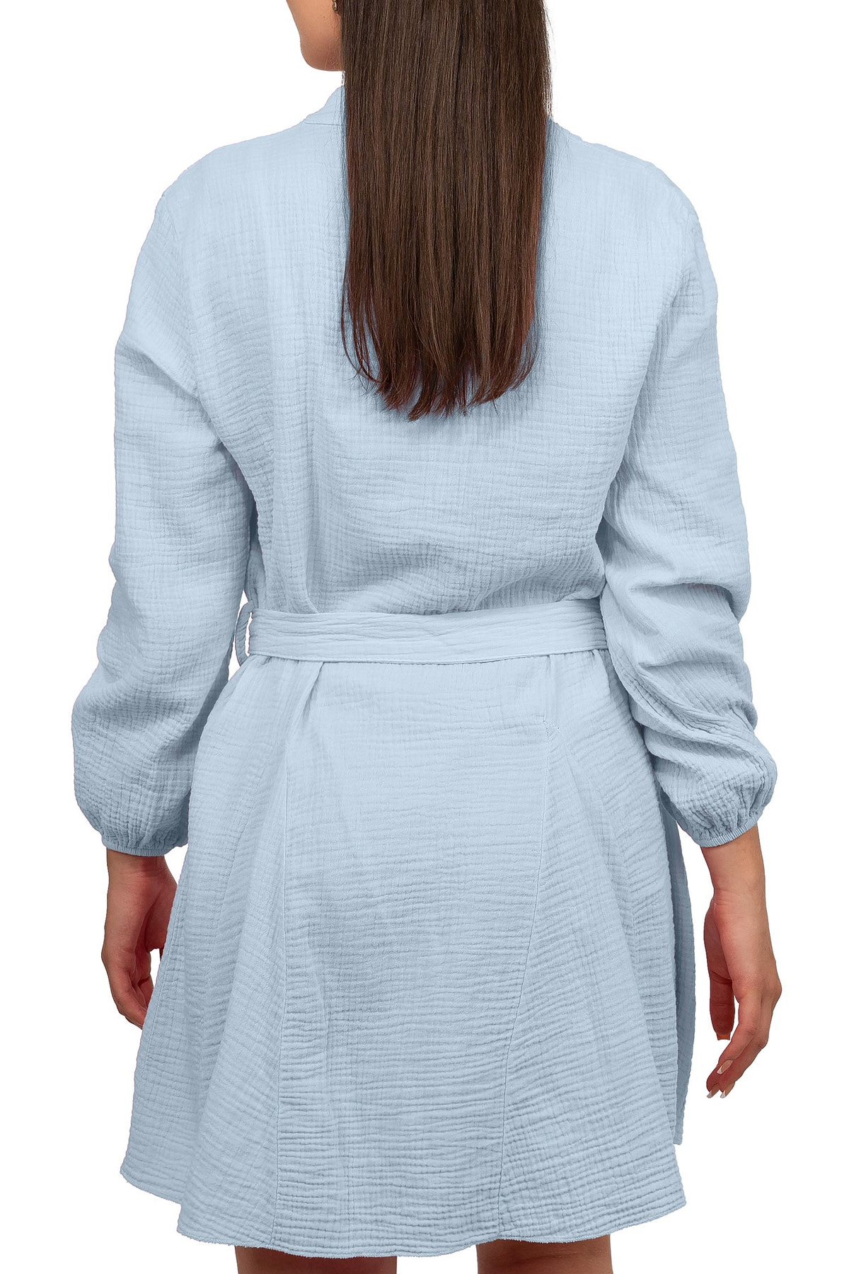 Damen Oversized Sommerkleid Musselin in Baby Blue – Reichstadt – Ansicht 2