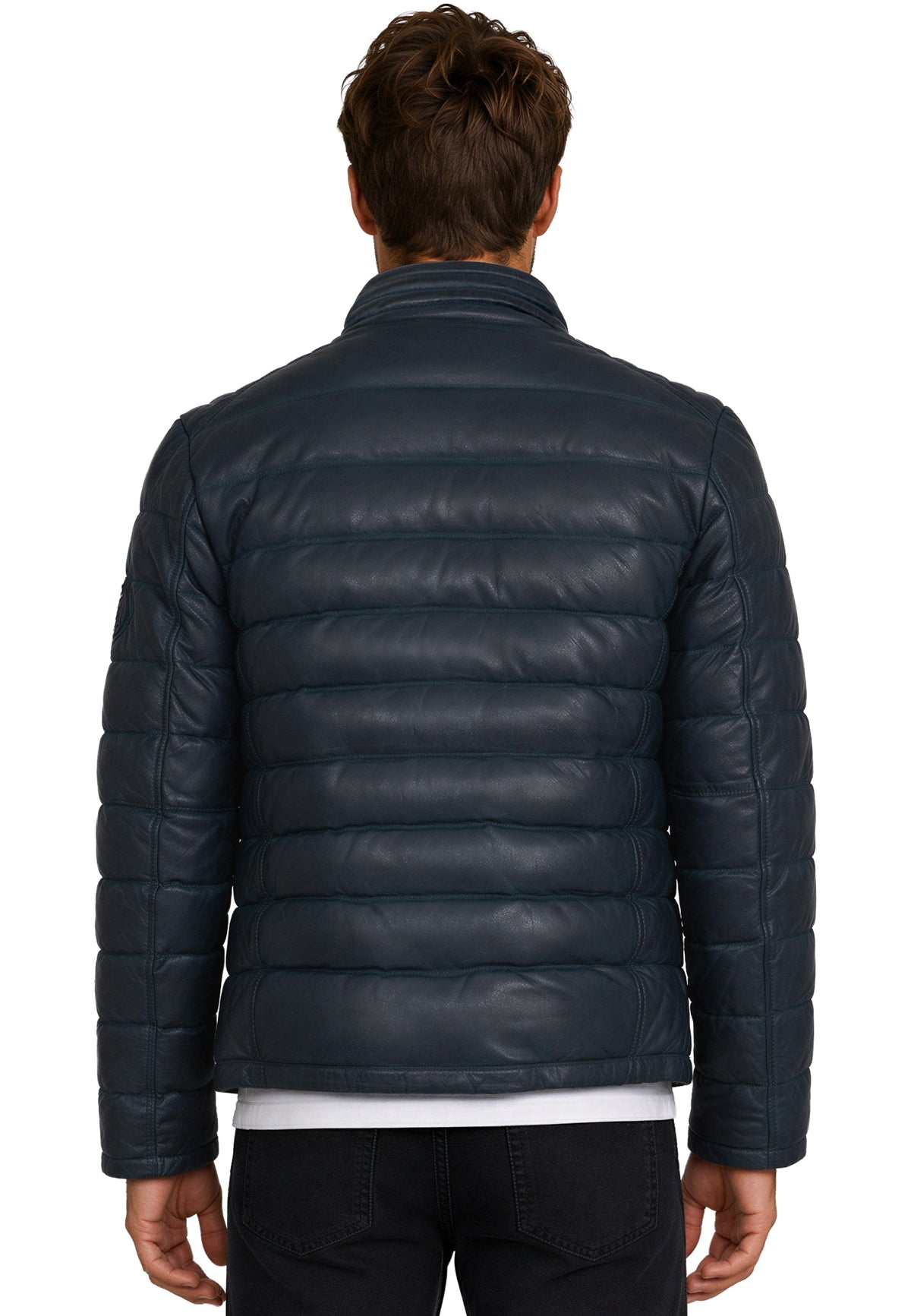 Herren Regular Fit Jacke Echtleder 19RS016 - Navy